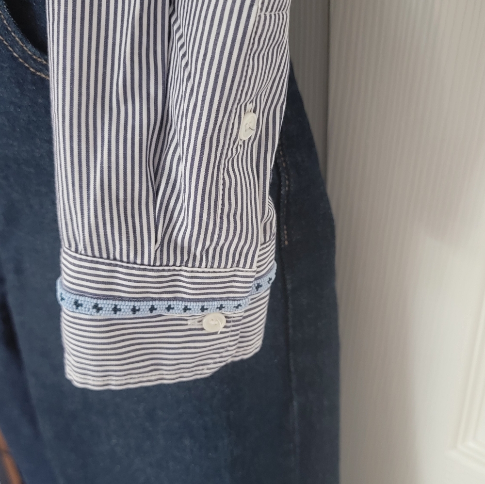 MAXMARA Beaded Accent Western Striped Shirt - Picture 2 of 9